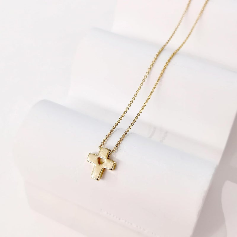 Partm Gold Cross Necklace for Women 14K Plated Dainty Pendant Cross Chain Faith Crucifix Choker Baptism Necklace for Women Trendy Religious Jewelry Hypoallergenic - Image 4